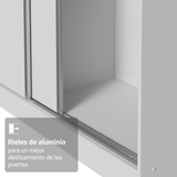 Placard Modulado Neo + Placard Royale Matrimonial 3 Puertas Corredizas con Espejo Blanco