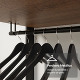 Placard Ropero Placard Ropero Modulado Valencia 2 Cajones 129cm Marrón/Negro Madesa XA