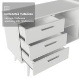Mesa Gamer em L 3 Cajones Blanco Lisboa Madesa