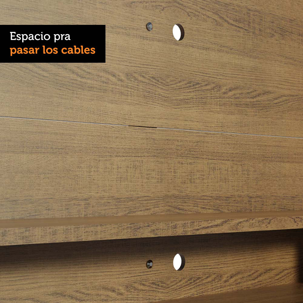 Panel de TV hasta 60 Pulgadas Madesa Alfa con Repisas e Nichos Marrón