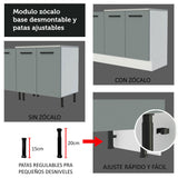 Mueble Integral Multiuso Garaje 120cm Blanco/Gris