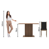 Juego de Comedor Mesada de Madera 4 Sillas Talita Marrón/Negro/Oxford
