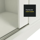 Placard Ropero Casal Madesa Kansas 3 Puertas Corredizas con Espejos 3 Cajones Blanco