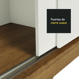 Placard Ropero Casal Madesa Kansas 3 Puertas Corredizas con Espejos 3 Cajones Marrón/Blanco