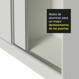 Placard Matrimonial 100% MDF Royale 3 Puertas Corredizas con Espejo con Patas Blanco