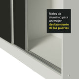 Placard Matrimonial 100% MDF Royale 3 Puertas Corredizas Blanco/Negro