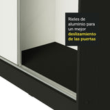 Placard Matrimonial 100% MDF Royale 3 Puertas Corredizas Negro/Blanco