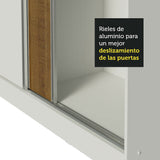 Placard Matrimonial 100% MDF Royale 3 Puertas Corredizas con Patas Blanco/Marrón/Blanco