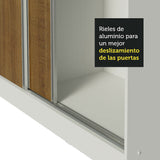 Placard Matrimonial 100% MDF Royale 3 Puertas Corredizas con Espejos con Patas Blanco/Marrón