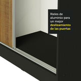Placard Matrimonial 100% MDF Royale 3 Puertas Corredizas Negro/Marrón