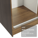 Placard Matrimonial con Patas 180 cm 3 Puertas con Espejo Reno Marrón