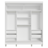 Placard Matrimonial con Patas 180 cm 3 Puertas con Espejos Reno Blanco/Gris