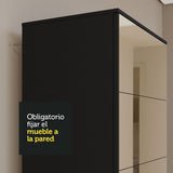 Zapatero multiuso Isis 1 con Puerta de espejo, Negro