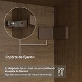 Placard Individual 4 Puertas Batientes con Espejo Marrón/Blanco/Marrón Venus Madesa