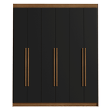 Placard Matrimonial 6 Puertas Batientes Venus Marrón/Negro/Marrón