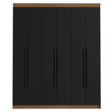 Placard Matrimonial 6 Puertas Batientes Venus Marrón/Negro/Negro