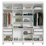 Placard Closet con Patas 4 Cajones 216cm Blanco Venus Madesa