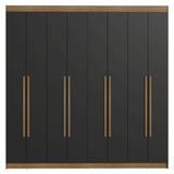 Placard Matrimonial 8 Puertas Batientes Venus Marrón/Negro/Marrón