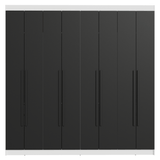 Placard Matrimonial 8 Puertas Batientes Venus Blanco/Negro/Negro