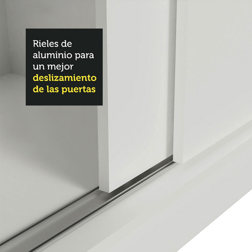 Placard Max 2 Puertas Corredizas con Espejos Blanco