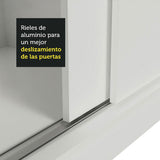 Placard Max 2 Puertas Corredizas con Espejos Blanco