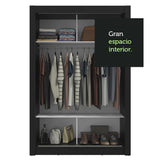 Placard 2 Puertas Corredizas con Espejo Negro Milano