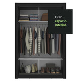 Placard individual 2 Puertas corredizas con Espejo Negro Milano Madesa