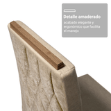 Combo 2 Sillas de Comedor Tapizadas 4254 con Detalle en madera Marrón/Imperial Madesa