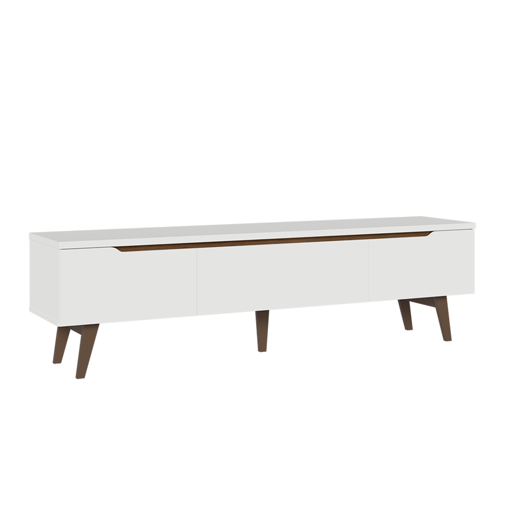 Rack para TV hasta 80 pulgadas 180 cm 2 Puertas 1 Cajón Doha Blanco/Marrón