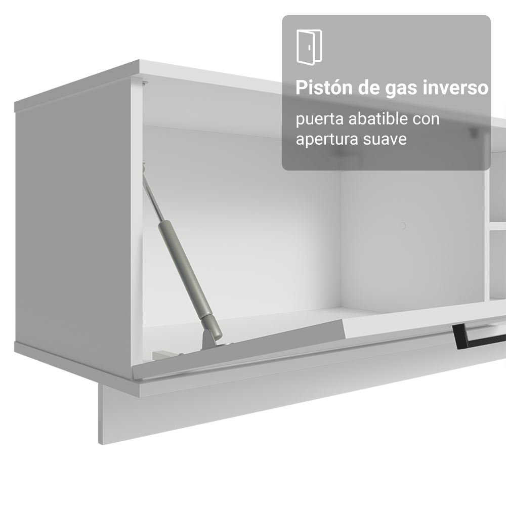 Rack Flotante para TV hasta 80 Pulgadas 218 cm 2 Puertas Blanco Agata Madesa