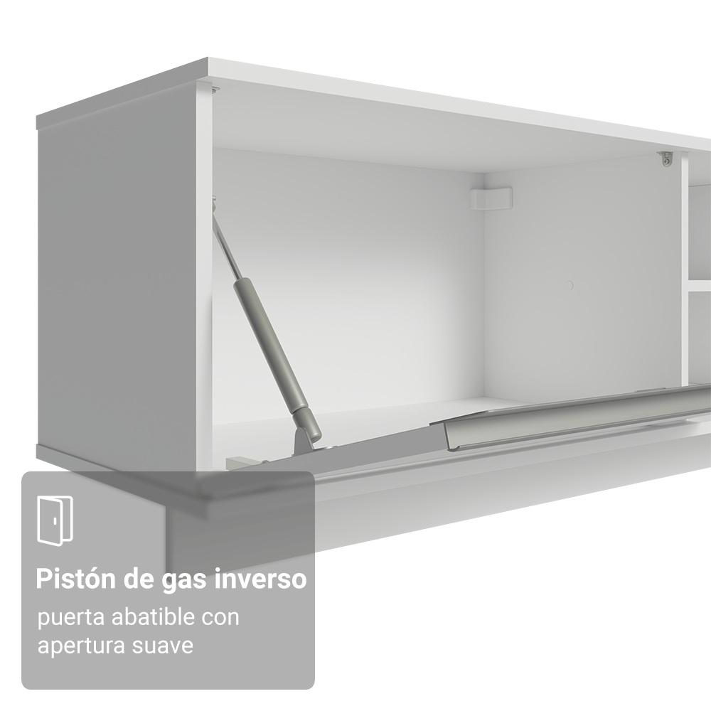 Rack Flotante para TV hasta 80 Pulgadas 218 cm 2 Puertas Blanco Glamy Madesa