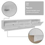 Rack Flotante para TV hasta 80 Pulgadas 218 cm 2 Puertas Blanco Vik Madesa