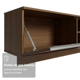 Rack Flotante para TV hasta 80 Pulgadas 218 cm 2 Puertas Marrón Glamy Madesa