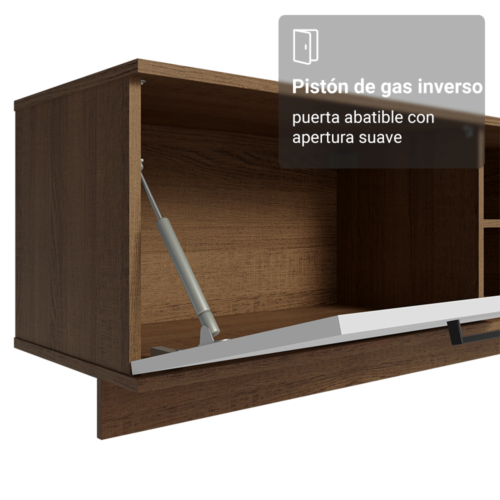 Rack Flotante para TV hasta 80 Pulgadas 218 cm 2 Puertas Marrón/Blanco Agata Madesa