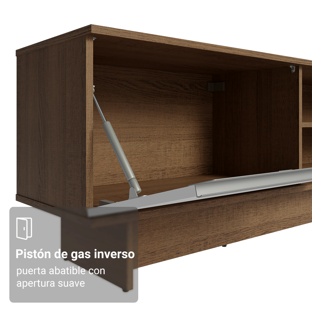 Rack para TV hasta 80 Pulgadas 218 cm 2 Puertas Marrón/Blanco Glamy Madesa