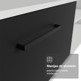 Rack para TV hasta 80 Pulgadas 218 cm 2 Puertas Blanco/Negro Agata Madesa