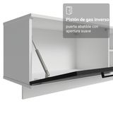 Rack Flotante para TV hasta 80 Pulgadas 218 cm 2 Puertas Blanco/Negro Agata Madesa
