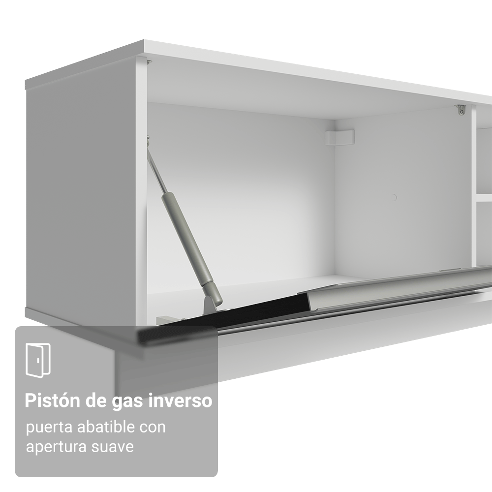 Rack Flotante para TV hasta 80 Pulgadas 218 cm 2 Puertas Blanco/Negro Glamy Madesa