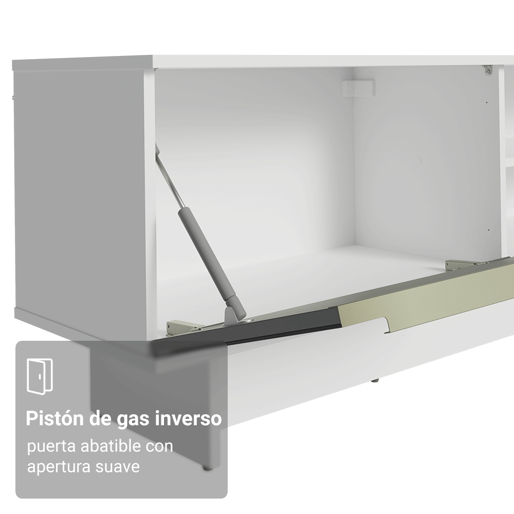 Rack para TV hasta 80 Pulgadas 218 cm 2 Puertas Blanco/Negro Lux Madesa