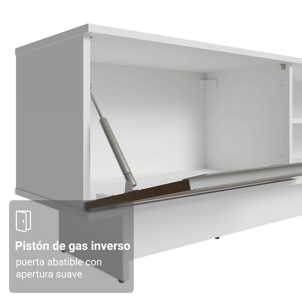 Rack para TV hasta 80 Pulgadas 218 cm 2 Puertas Blanco/Marrón Glamy Madesa