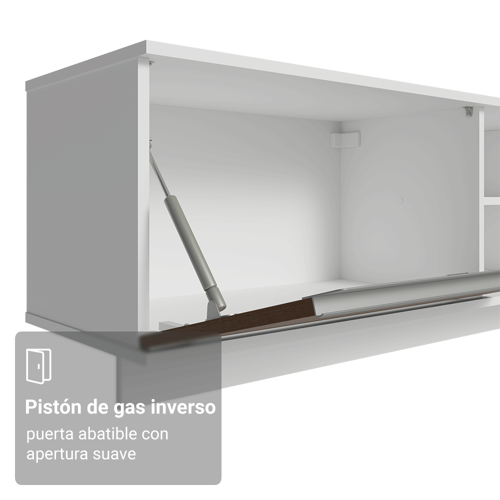Rack Flotante para TV hasta 80 Pulgadas 218 cm 2 Puertas Blanco/Marrón Glamy Madesa