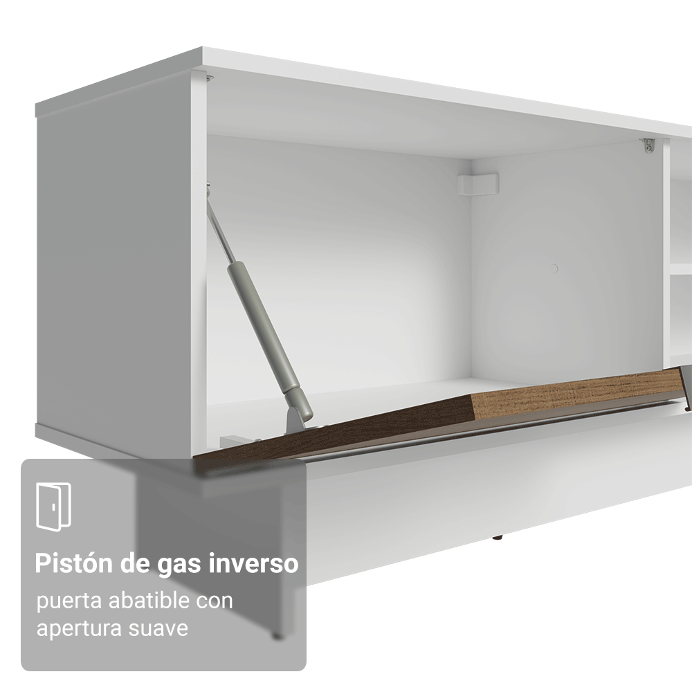 Rack para TV hasta 80 Pulgadas 218 cm 2 Puertas Blanco/Marrón Stella Madesa