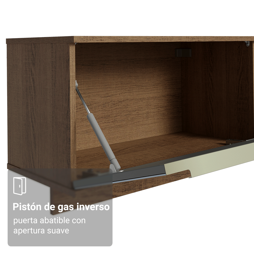 Rack Flotante para TV hasta 80 Pulgadas 218 cm 2 Puertas Marrón/Gris Lux Madesa