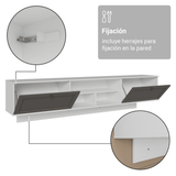 Rack Flotante para TV hasta 80 Pulgadas 218 cm 2 Puertas Blanco/Gris Vik Madesa
