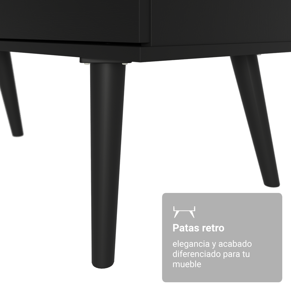 Escritorio Esquinero con 3 Cajones Lisboa Negro