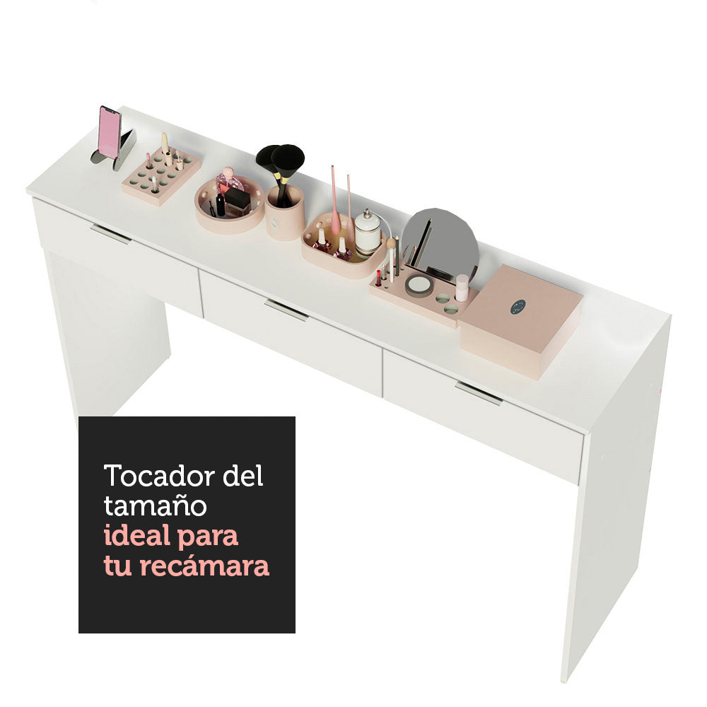 Tocador Carly con 3 Cajones Blanco