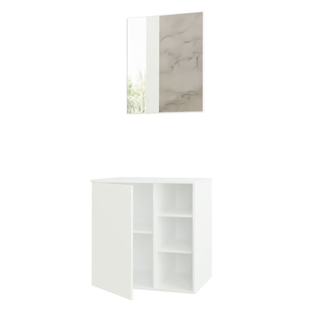 Bajo Mesada con Espejo para Baño 60 cm Blanco Madesa