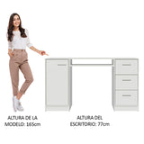 Escritorio para PC Alaska 3 Cajones 1 Puerta Blanco