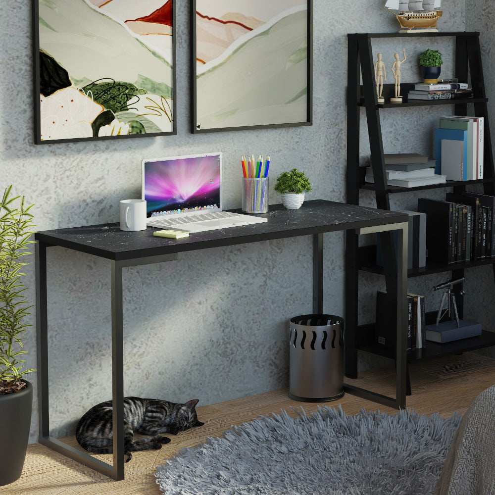Mesa de Oficina Industrial Preta 120 cm Nero Marquina Madesa
