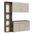 Cocina Compacta 120 cm 4 Puertas y 2 Cajónes Marrón/Crema Easy Madesa
